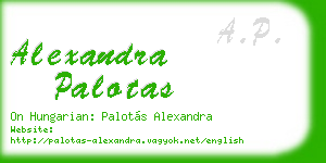 alexandra palotas business card